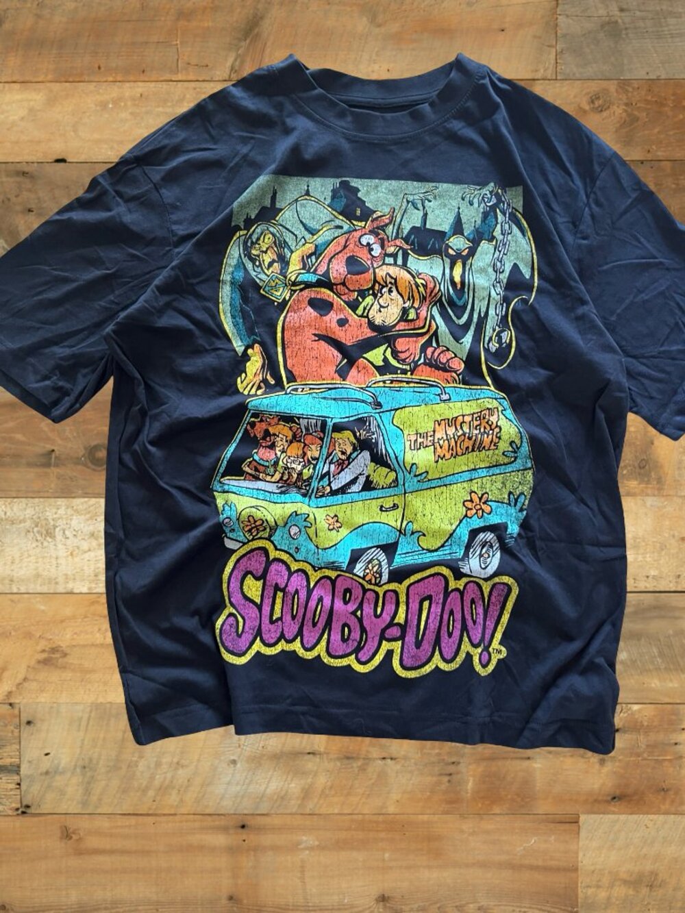 Scooby-Doo Graphic T-Shirt Mystery Machine Cartoon Tee Size M Black - Picture 3 of 8
